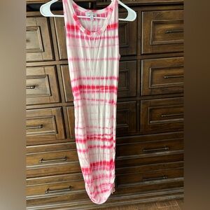 Sofia by Sofia Vergara Pink and Red Tie-Dye Top